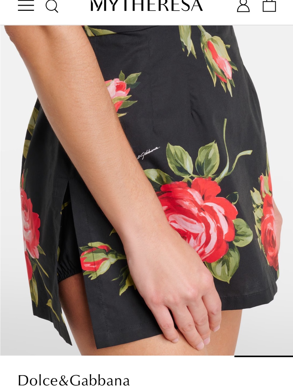 Dolce & Gabbana Black Floral Mini Dress with Red Roses size IT38 NWT - Picture 7 of 12